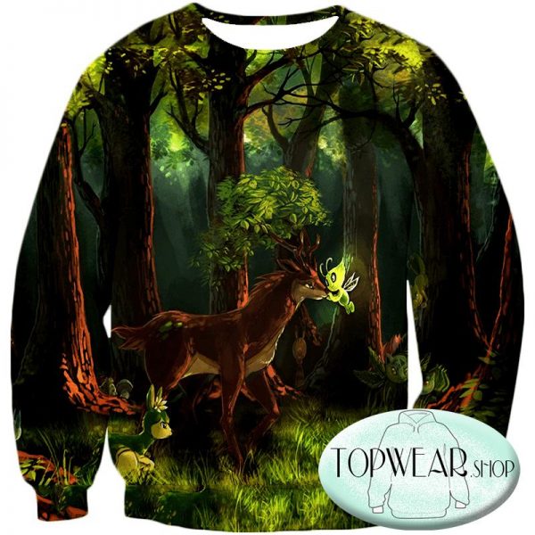 Pokemon Hoodies - Cute Pokemon Celebi 3D Zip Up Hoodie