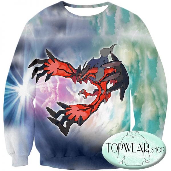 Pokemon Hoodies - Dark Flying Pokemon Yveltal Zip Up Hoodie