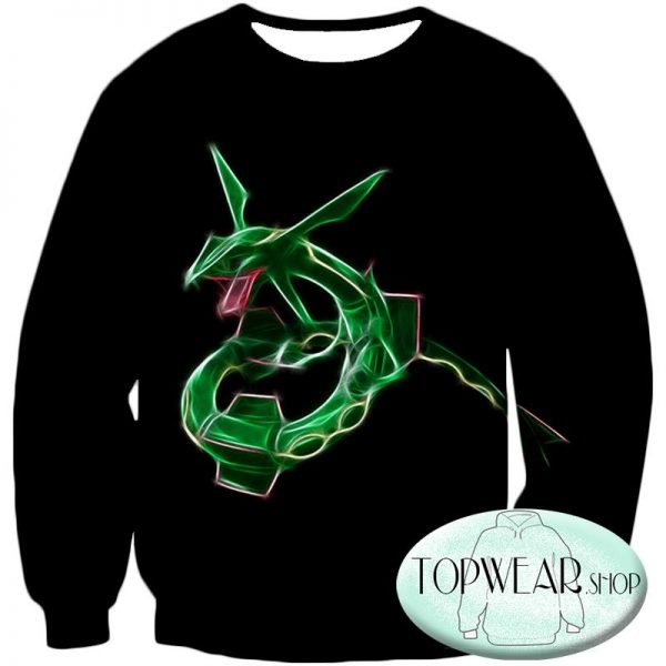 Pokemon Hoodies - Legendary Flying Dragon Rayquaza Zip Up Hoodie