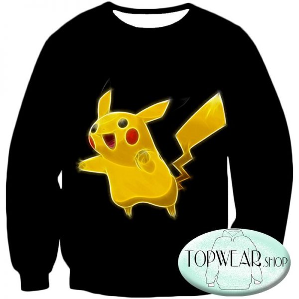 Pokemon Hoodies - Pokemon Pikachu Cool Black Zip Up Hoodie