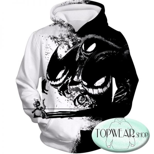 Pokemon Hoodies - Trio Haunter Gengar and Ghastly 3D Zip Up Hoodie