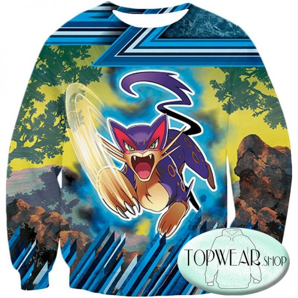 Pokemon Hoodies - Ultimate Purple Cat Pokemon Liepard Hoodie