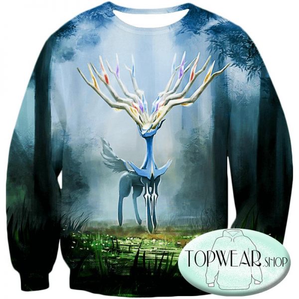 Pokemon Hoodies - Very Cool Pokemon Xerneas Zip Up Hoodie