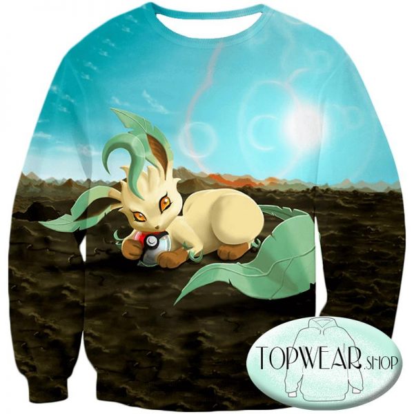 Pokemon Hoodies - Wolf Grass Type Pokemon Leafeon Hoodie