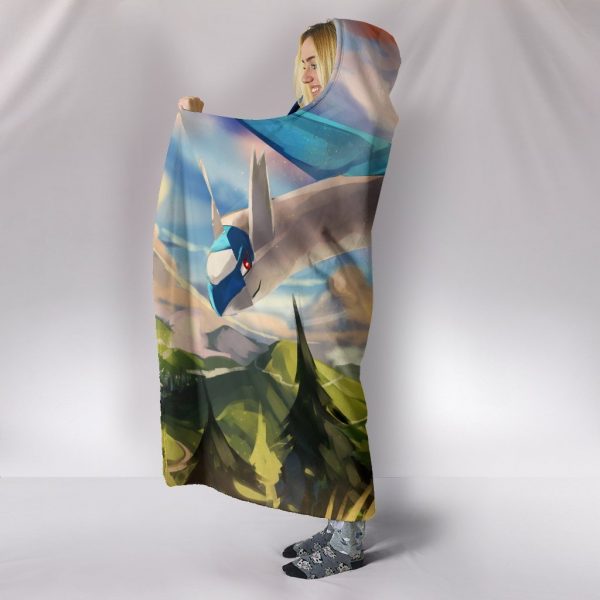 Pokemon Latios Hooded Blanket - Flying Wings White Blanket