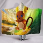 Pokemon Raichu Surfing Hooded Blanket - Surfing Yellow Blanket