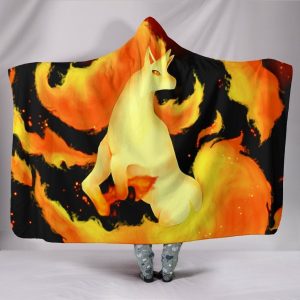 Pokemon Rapidash Hooded Blanket - Fire Yellow Blanket
