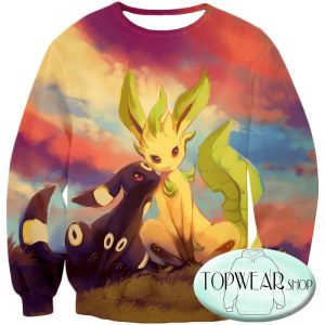 Pokemon Sweatshirts - Cute Umbreon and Leafeon 3D Sweatshirt