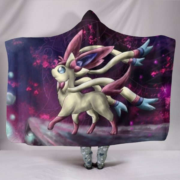 Pokemon Sylveon Hooded Blanket - Magical Beast Black Blanket