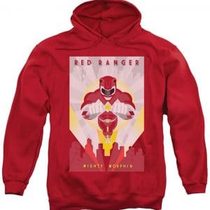 Power Rangers Sweatshirts - Mens Red Deco Pullover Hoodie