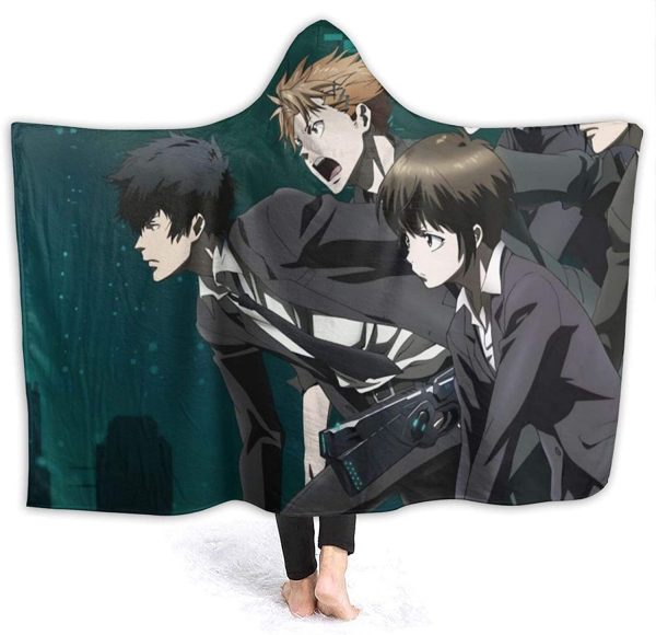 Psycho-pass Fleece Flannel Hooded Blankets - Anime Travel Blankets