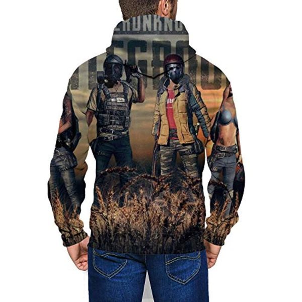 PUBG Hoodies - 3D Print Game Grey Zipper Jacket with Pockets