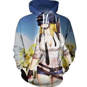 PUBG Hoodies - 3D Print Game Playerunknown's Battlegrounds Blue Pullover with Pockets