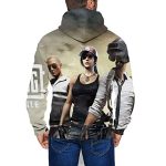 PUBG Hoodies - 3D Print Game Playerunknown's Battlegrounds Characters Beige Zipper Jacket with Pockets