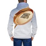 PUBG Hoodies - 3D Print Game Playerunknown's Battlegrounds Golden Pan White Zipper Jacket with Pockets