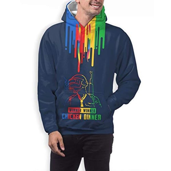 PUBG Hoodies - 3D Print Game Playerunknown's Battlegrounds Indigo Colorful Pullover with Pockets