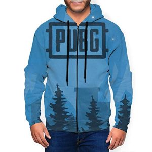 PUBG Hoodies - 3D Print Game Playerunknown's Battlegrounds Logo Blue Pullover with Pockets