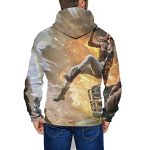 PUBG Hoodies - 3D Print Game Playerunknown's Battlegrounds On Fire Pullover with Pockets Beige