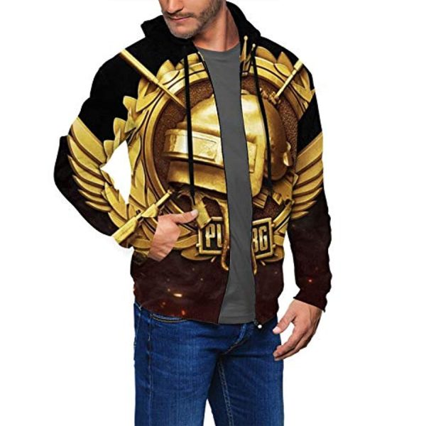 PUBG Hoodies - 3D Print Game Playerunknown's Battlegrounds Pullover with Pockets Golden