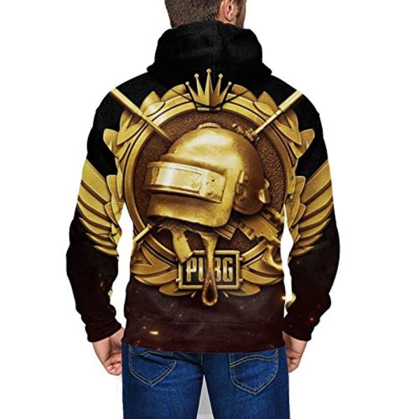 PUBG Hoodies - 3D Print Game Playerunknown's Battlegrounds Pullover with Pockets Golden