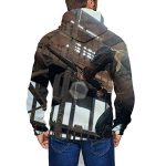 PUBG Hoodies - 3D Print Game Playerunknown's Battlegrounds Pullover with Pockets Grey