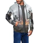 PUBG Hoodies - 3D Print Game Playerunknown's Battlegrounds Pullover with Pockets Light Grey