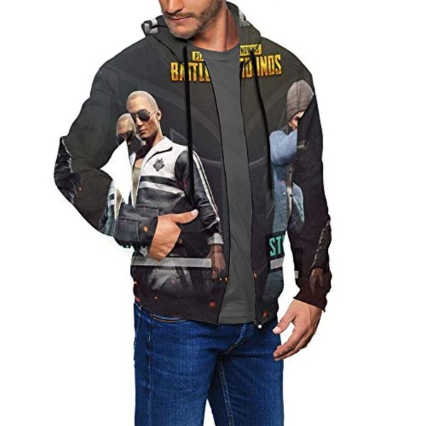 PUBG Hoodies - 3D Print Game Playerunknown's Battlegrounds Pullover with Pockets Black