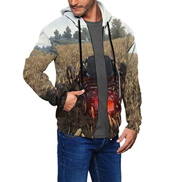 PUBG Hoodies - 3D Print Game Playerunknown's Battlegrounds Vehicle Zipper Jacket with Pockets