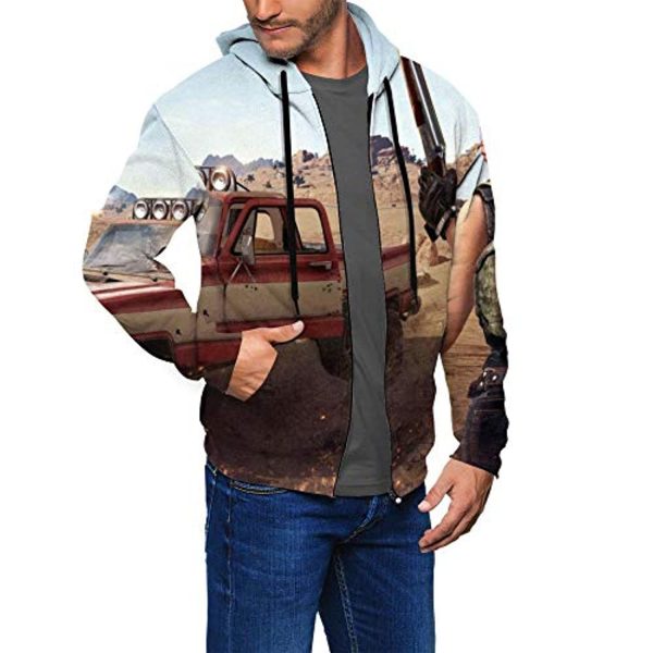 PUBG Hoodies - 3D Print Game Playerunknown's Battlegrounds Zipper Jacket with Pockets