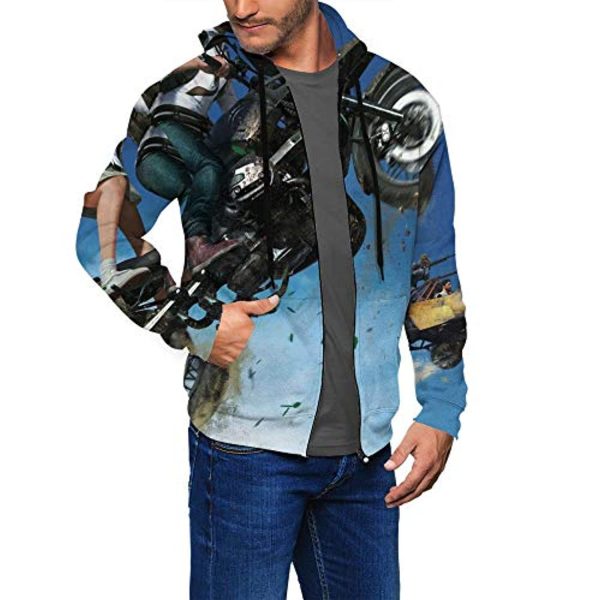 PUBG Hoodies - 3D Print Game PUBG Vehicle Zipper Jacket with Pockets