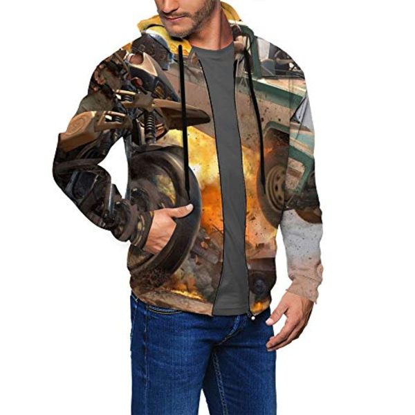 PUBG Hoodies - 3D Print Game Vehicle Zipper Jacket with Pockets