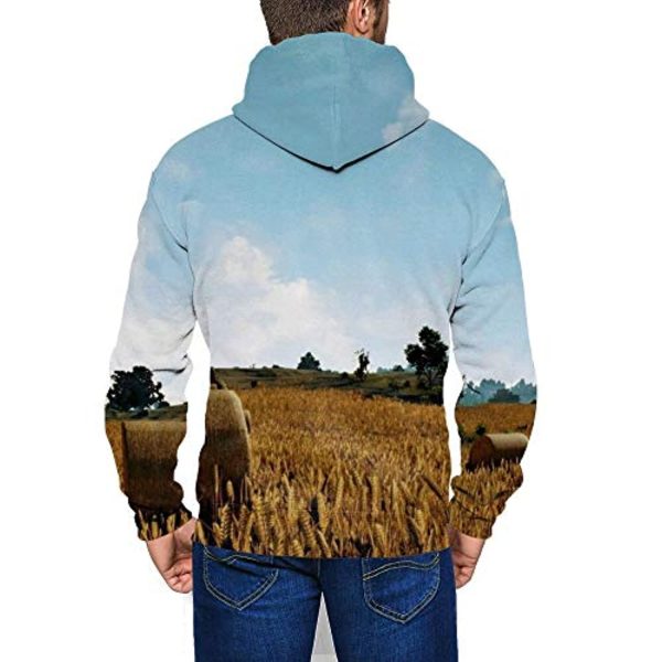 PUBG Hoodies - 3D Print Game Yellow Field Zipper Jacket with Pockets