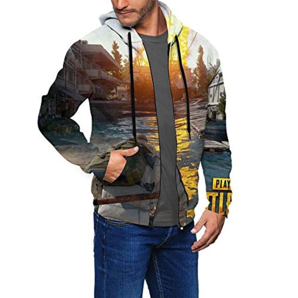PUBG Hoodies - 3D Print Game Zipper Jacket with Pockets