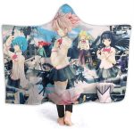 Puella Magi Madoka Magica Printed Hooded Blanket - Anime Nap Throw Printed Blanket