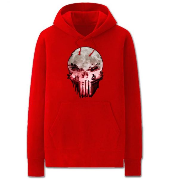 Punisher Hoodies - Solid Color Punisher Skull Super Cool Fleece Hoodie