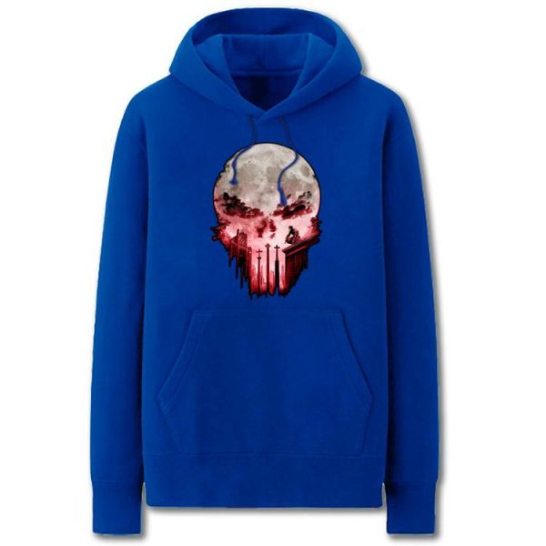 Punisher Hoodies - Solid Color Punisher Skull Super Cool Fleece Hoodie
