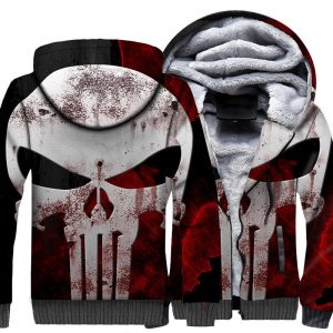 Punisher Jackets - Punisher Movie Series Rusty Terror Skull Icon Fleece Jacket