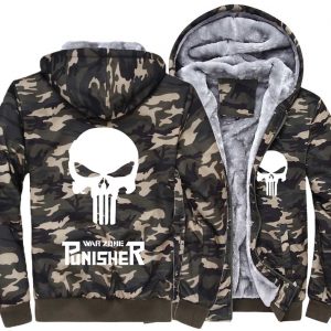 Punisher Jackets - Solid Color Punisher Icon Super Cool Fleece Jacket