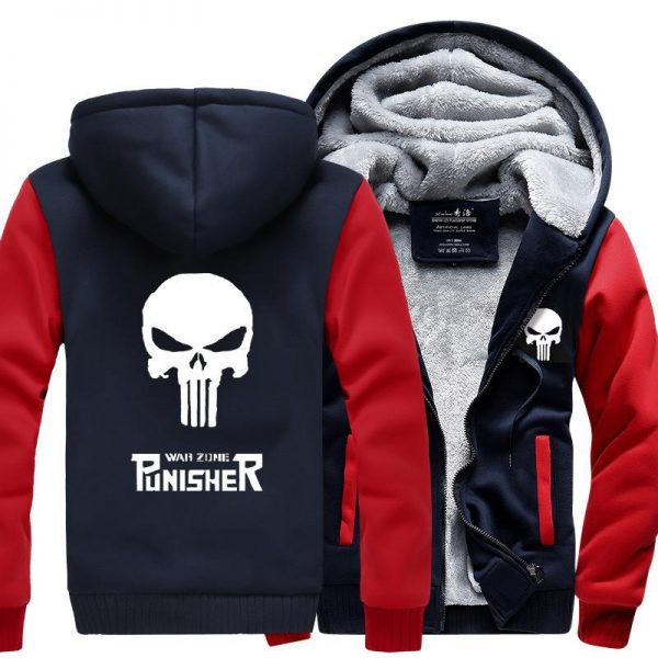 Punisher Jackets - Solid Color Punisher Movie Series Punisher Logo Sign Super Cool Fleece Jacket