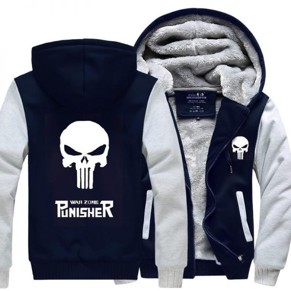Punisher Jackets - Solid Color Punisher Movie Series Punisher Logo Sign Super Cool Fleece Jacket