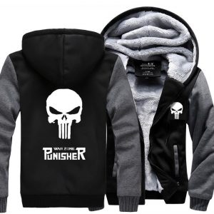 Punisher Jackets - Solid Color Punisher Movie Series Punisher Logo Sign Super Cool Fleece Jacket
