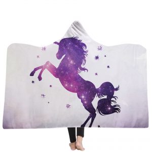 Purple Unicorn Hooded Blanket - Purple Horse Blanket