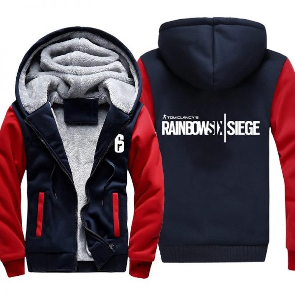 Rainbow Six Jackets - Solid Color Rainbow Six LOGO Icon Fleece Jacket