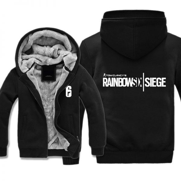 Rainbow Six Jackets - Solid Color Rainbow Six LOGO Icon Fleece Jacket