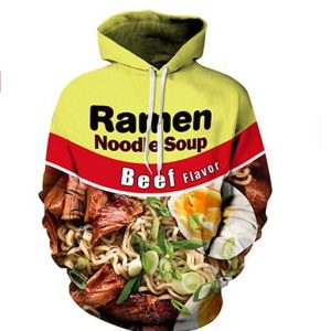 Ramen Noodle Soup Print Funny Beef 3D Hoodie