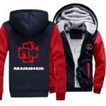Rammstein  Jackets - Solid Color Rammstein Red Sign Fleece Jacket