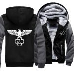 Rammstein  Jackets - Solid Color Rammstein Series Silver Hawk Super Cool Fleece Jacket