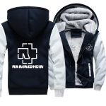 Rammstein  Jackets - Solid Color Rammstein Series White Logo Icon Super Cool Fleece Jacket