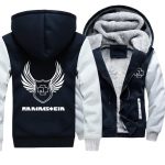 Rammstein  Jackets - Solid Color Rammstein Silver Hawk Series Logo Icon Fleece Jacket