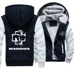 Rammstein  Jackets - Solid Color Rammstein White Sign Fleece Jacket